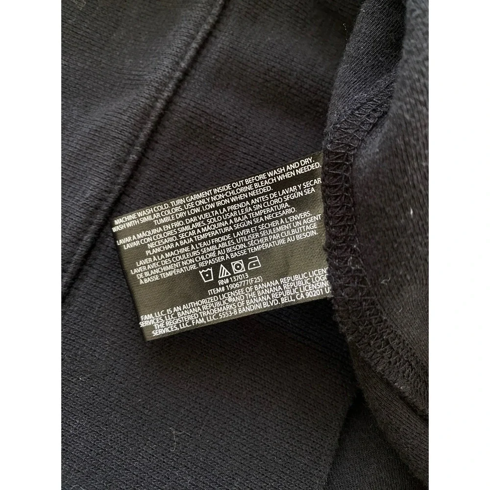 Banana Republic Quarter Zip Pullover Mens XL Black Excellent Cotton Blend Mock